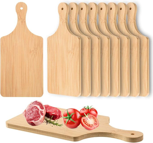 AWIZOM 6 Pcs Thicken Bamboo Cutting Board Bulk 11x5 Inch Personalized Wood Chopping Board Customized Laser Engraving Charcuterie Boards for Wedding Mother's Day Housewarming Present,0.39" Thick by AWIZOM