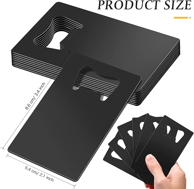 40 Pieces Credit Card Bottle Opener Stainless Steel Poker Wallet Bottle Opener for Christmas Gifts Can Be Carved for DIY Wedding Favor Groomsmen Gift(Black)