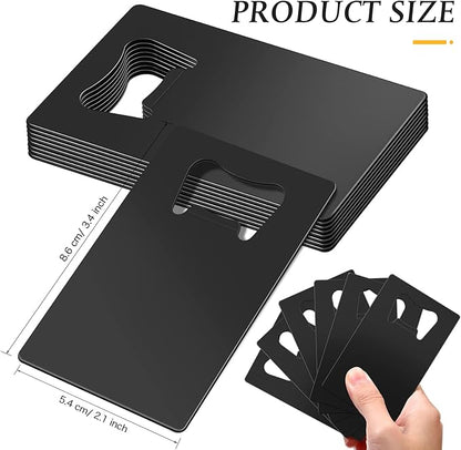 40 Pieces Credit Card Bottle Opener Stainless Steel Poker Wallet Bottle Opener for Christmas Gifts Can Be Carved for DIY Wedding Favor Groomsmen Gift(Black)