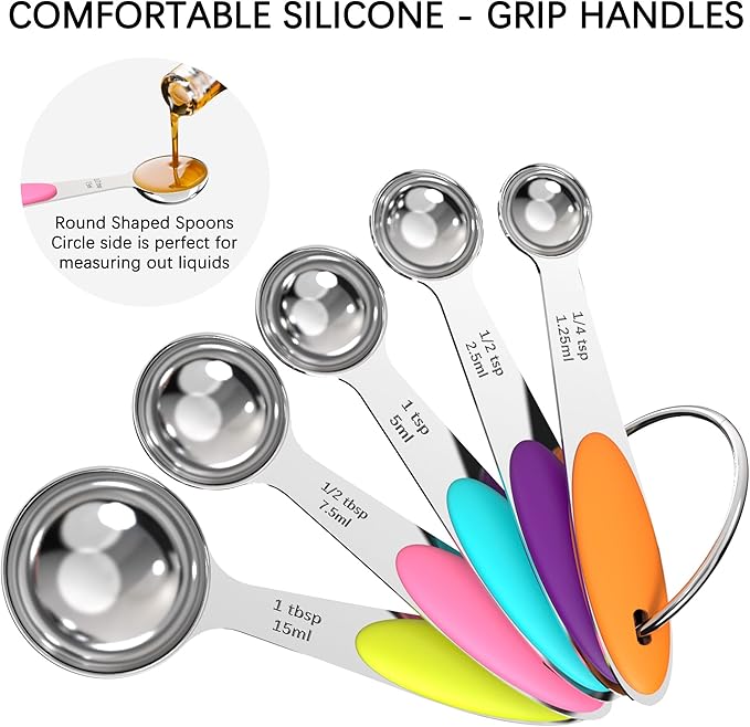 TILUCK Measuring Cups and Spoons Set, Stainless Steel, Kitchen Utensils for Cooking and Baking (12) - Image 4