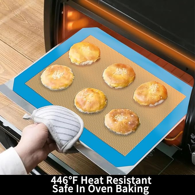 Small Silicone Baking Mats, Set of 4,11-4/5x8-1/4 Inch Quarter Sheet Size, Non Stick, BPA Free, 1/4 Baking Sheet Pan Liner for Cookies, Macaron, Bread, Pastry, Toaster (Multi Colors) - Image 4