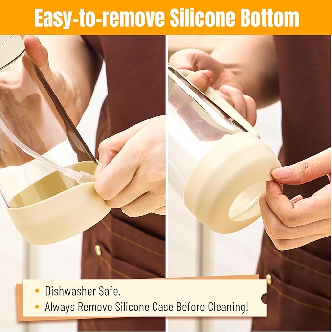 PARACITY 2 in 1 Oil Dipenser Bottle with Silicone Bottom (White-2PCS) - Image 3