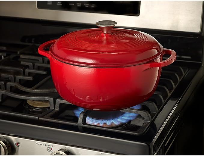 Mercer Culinary Enameled Cast Iron Round Dutch Oven, 6 qt., Red - Image 6