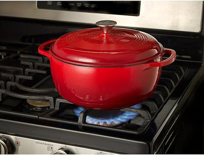 Mercer Culinary Enameled Cast Iron Round Dutch Oven, 6 qt., Red - Image 6