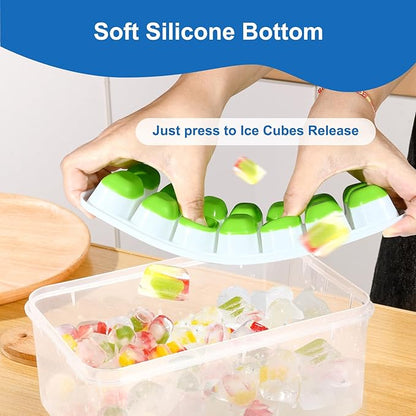 Ice Cube Tray, Ice Cube Trays for Freezer 4 Pack with Lid and Bin, Ice Tray Easy-Release, Ice Trays for Freezer Stackable, Silicone Ice Cube Tray for Drinks, Coffee - BPA-Free and Odor-Free - Image 4