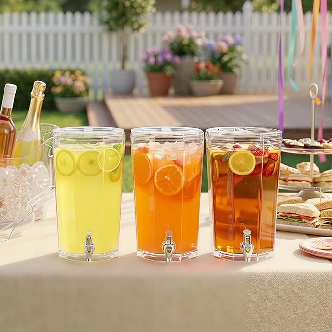Lifewit 1 Gallon Drinks Dispense for Partiesr, Small Beer Dispenser, Plastic Beverage Pitcher for Cocktail, Soda, Tea, Juice Container for Lenmonade Stand, Mimosa Bar Supplies, 27 x 16 cm/10x6" 2 Pcs - Image 7