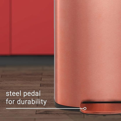 happimess HPM1006D Connor Rectangular 13-Gallon Trash Can with Soft-Close Lid and Free Mini Trash Can, Fingerprint Resistant, Modern, Minimalistic for Home, Kitchen, Office, Bathroom, Rose Gold - Image 7