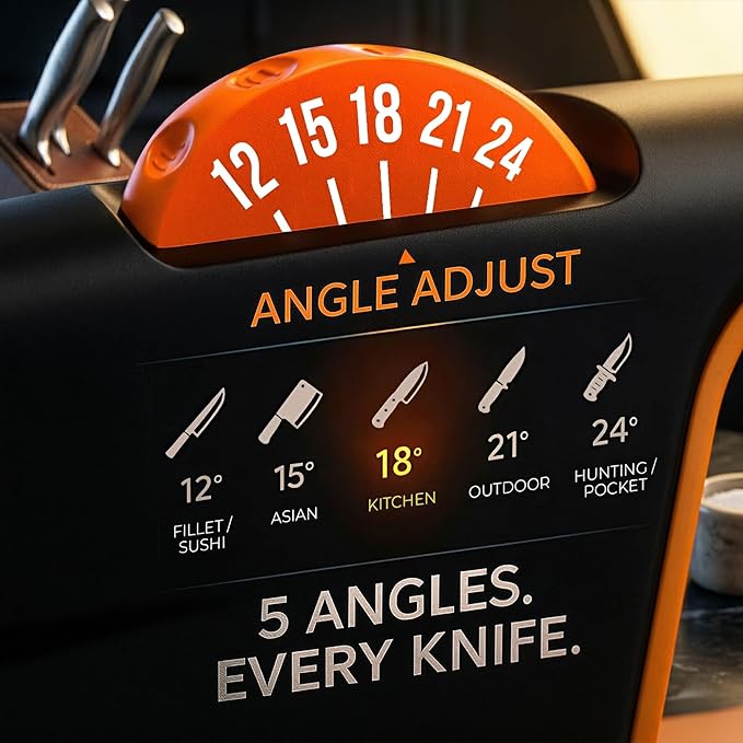 5 Precision Adjust Knife Sharpener- 3-Stage Premium Kitchen Knife Sharpener to Repair, Restore & Polish Blades by Sharp Pebble - Image 2