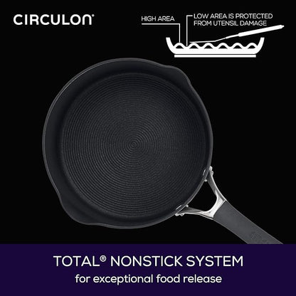 Circulon Radiance Hard-Anodized Nonstick Saucepan, Durable Nonstick Cookware, Sauce Pan with Straining Lid, 3-Quart, Gray - Image 5