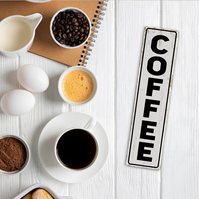 Coffee Wall Art, Retro Metal Tin Sign, Bakery Signs, Vintage Home Decor for Kitchen Bar, Coffee Corner Decoration Accessories, 15.8x4 Inches - Image 5