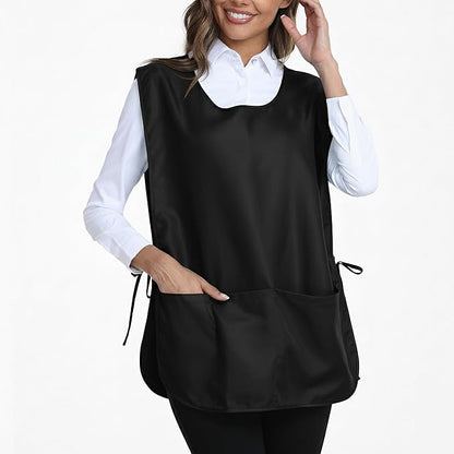 Xeoxarel Unisex Cobbler Apron with 3 Pockets, Smock Vest Apron, Suitable for Cooking，Kitchen，Garden，Hairstylist，Cleaning，Art