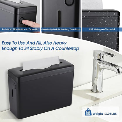 Countertop Paper Towel Dispenser, Large Capacity, Non-Slip Base, Compatible with Multifold, C-Fold & Z-Fold Towels, Ideal for Bathroom, Kitchen, Commercial & Office Use, Durable ABS Construction