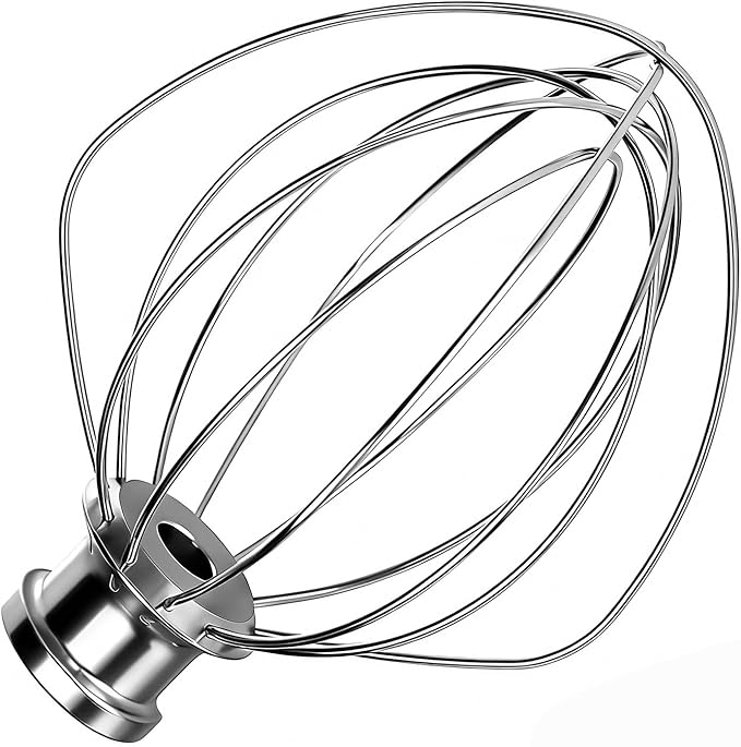 KN256WW Stainless Steel 6-Wire Mixer, for Kitchenaid Whisk Attachment, Compatible with 5plus-6Quart Bowl Lift Stand Mixer, Food Grade, Suitable for Mixing Cream and Cake, Dishwasher Washable by airkitrep