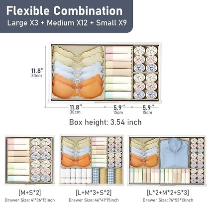 DIMJ Drawer Organizer Clothes Storage - 24 Pack Baby Dresser Organizer for Nursery, Small Fabric Closet Drawer Organizer Bins for Underwears Socks, Foldable Storage Dividers Organization for Bedroom - Image 2