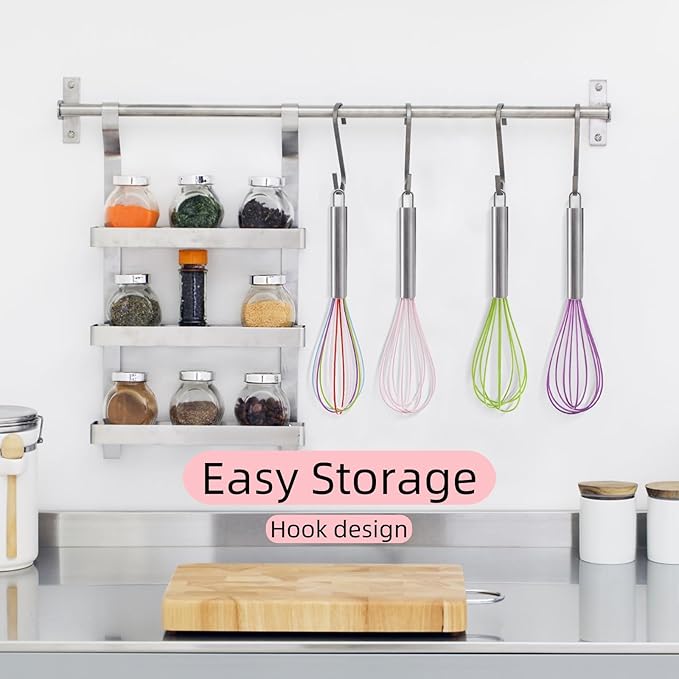 Cididu Set of 24 Silicone Whisk Bulk for Cooking, 10 In Wisking Tool Non Scratch, Flexible Rubber Whisks for Nonstick Pans, Kitchen Hand Whisk for Mother's Day Party Gifts, BPA Free Dishwasher Safe - Image 6