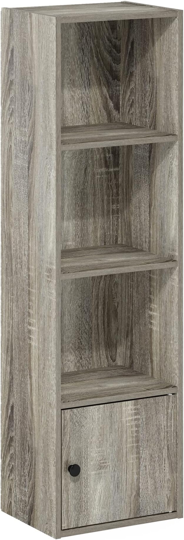 Furinno Luder Shelf Bookcase with 1 Door Storage Cabinet, French Oak - Image 8