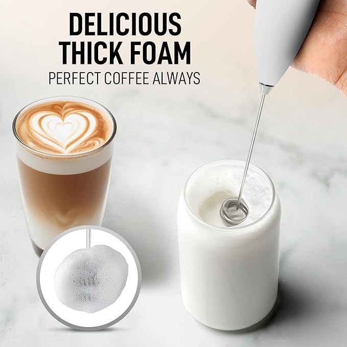 Zulay Kitchen Whisk Milk Frother with 4 Duracell Batteries - Powerful Handheld Foam Maker for Coffee, Lattes, Matcha, Hot Chocolate & Cappuccinos - Whip Creamy Froth in Seconds - Image 2