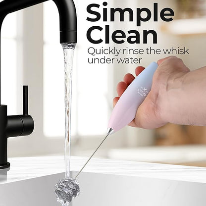 Zulay Kitchen Patented Tornado Triple Whisk Milk Frother with 4 Duracell Batteries – Handheld Foam Maker for Coffee, Lattes, Matcha & Hot Chocolate – Rich, Creamy Froth in Seconds - Orchid - Image 9