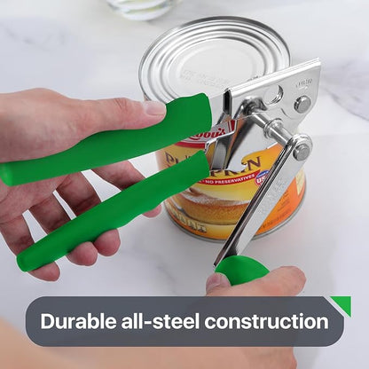 Commercial Can Opener, UHIYEE Hand Crank Can Opener Manual Heavy Duty with Comfortable Extra-long Handles, Oversized Knob, Large Handheld Can Open Easy for Big Cans, Green - Image 6