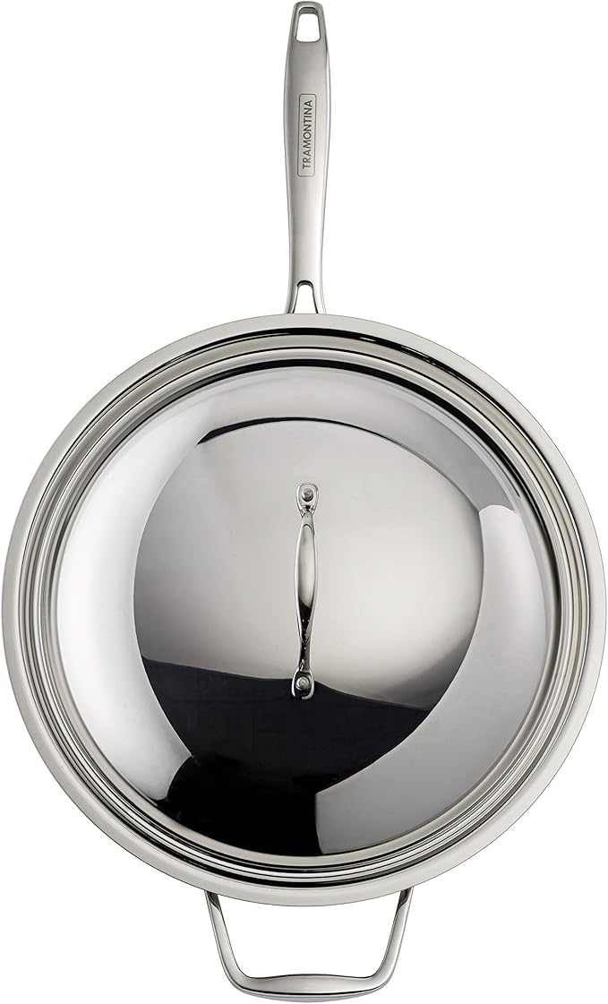 Tramontina Signature Tri-Ply Clad Stainless Steel 12.5-Inch Wok with lid, Induction-Ready, Dishwasher-Safe, NSF-Certified, Made in Brazil - Image 3