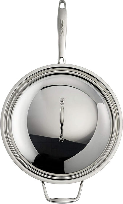 Tramontina Signature Tri-Ply Clad Stainless Steel 12.5-Inch Wok with lid, Induction-Ready, Dishwasher-Safe, NSF-Certified, Made in Brazil - Image 3