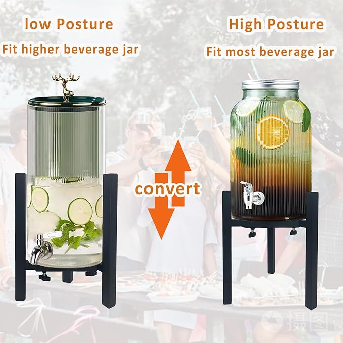 Drink Dispensers Stand For Party. Universal Beverage Dispensers Stand Adjustment Range 7.1 to 11.5 inches Wide, Holder For Most 1 to 3.5 Gallon Beverage Dispensers (stand only)