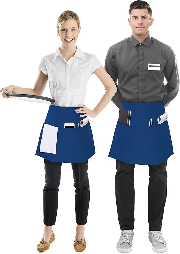 Utopia Wear 12 Pack Server Aprons with 3 Pockets, Waiter and Waitress Waist Aprons for Women with Pockets, Men Short Aprons - Image 2