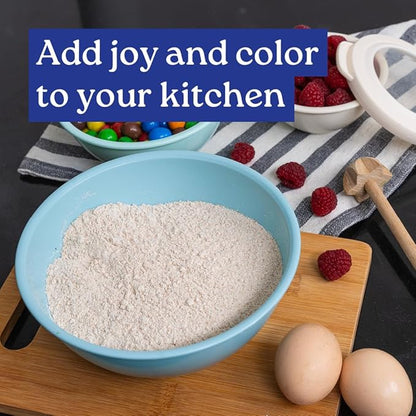 WHYSKO Mixing Bowl Set, 12 Piece Colorful Plastic Mixing Bowls with Lids Set for Food Prep Storage and Serving, Microwave and Dishwasher Safe for Kitchen Baking Cooking - Image 5