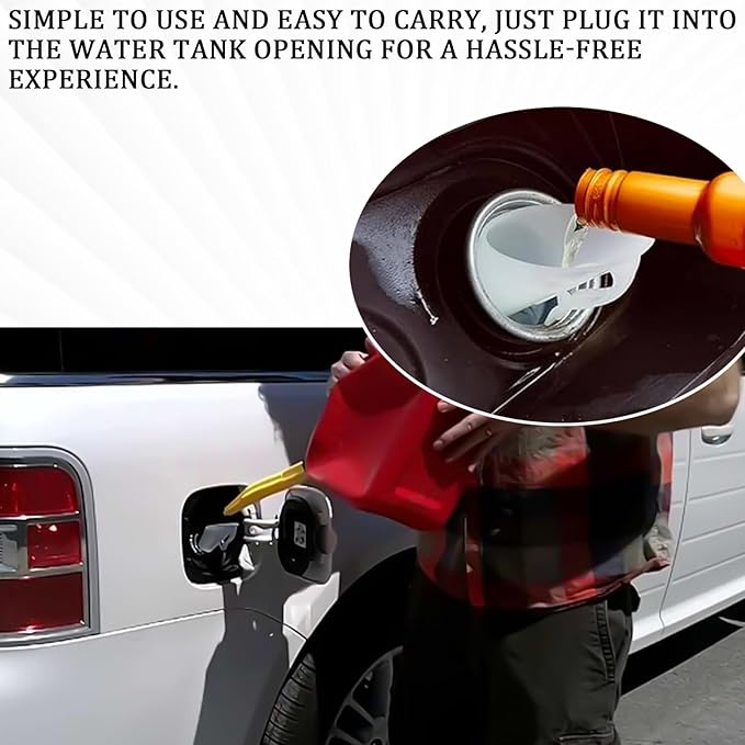 Capless Gas Tank Funnel 2PCS Fuel Funnel for Automotive Use for Ford Focus F150 Mercury Lincoln Mountaineer Mariner, Gas Funnel for Cars OEM#8U5A-17B068-EB 1782177 1833948 2050651(White)