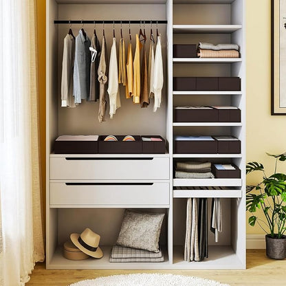 DIMJ Drawer Organizer 15 Pack - Foldable Baby Organizers and Storage & Dresser Organizer for Nursery, Bedroom, Closet - Nursery Organization Dresser Dividers for underwear, Sock, Bra, Belt, Tie, Brown - Image 6