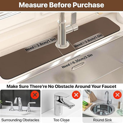 Bloss Dish Drying Mat + Faucet Mat for Kitchen Sink, Kitchen Sink Mats with Non-Slip Rubber Backed, Sink Matt for Kitchen Sink - 2PCS/Brown - Image 2