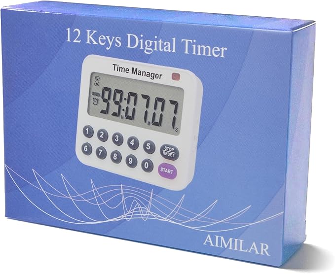 AIMILAR Magnetic Digital Kitchen Timer with Direct Numerical Keypad, Loud Alarm - 99Hr Countdown Count Up Timer for Cooking Baking Classroom, Batteries Included - Image 9