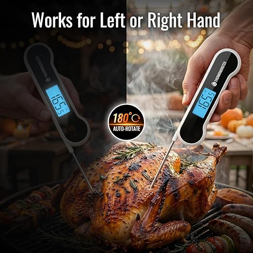 0.5 Sec Instant Read Meat Thermometer Digital with ±0.5℉ Precision, Food Thermometer for Cooking Kitchen Gadgets, Oven Grill Candy BBQ Essentials Accessories, Gifts for Him Dad Men Birthday, White - Image 4