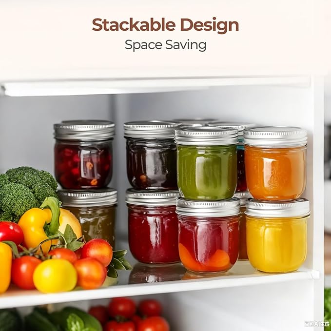ComSaf 8 oz Wide Mouth Mason Jars, 12Pcs Glass Jars for Home Cooks Making Jam and Jelly, and Crafters Creating DIY Candles and Party Favors, Canning Jar with Lids and Rings，Includes Labels & Twine - Image 6