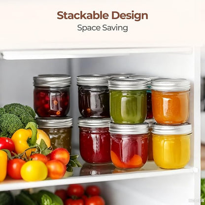 ComSaf 8 oz Wide Mouth Mason Jars, 12Pcs Glass Jars for Home Cooks Making Jam and Jelly, and Crafters Creating DIY Candles and Party Favors, Canning Jar with Lids and Rings，Includes Labels & Twine - Image 6