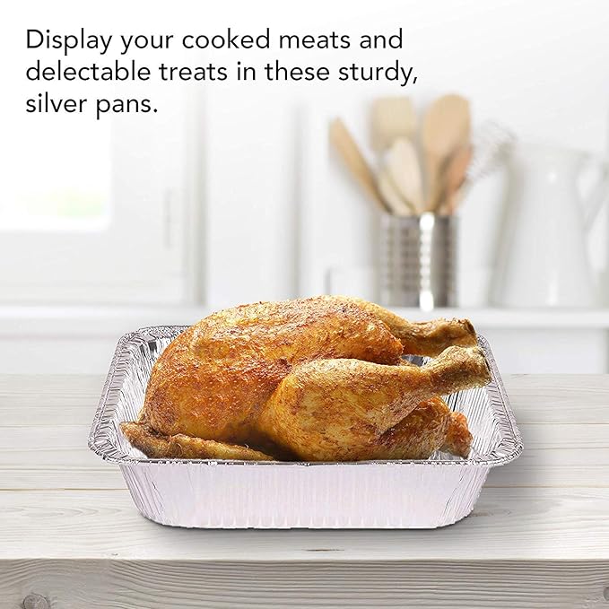 Stock Your Home 9x13 Aluminum Pans (20 Pack) - Disposable & Recyclable Foil Tray- Half Size Steam Table Deep Pans - Tin Foil Pans for Cooking, Heating, Storing, Prepping Food, BBQ, Grilling, Catering - Image 5