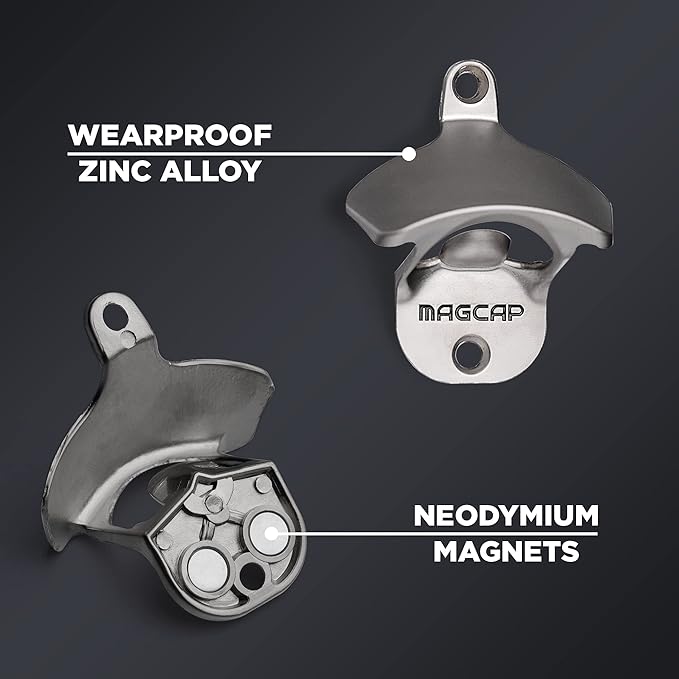 Outdoor Bottle Opener Wall Mounted - Style Magnetic Beer Bottle Opener that Catches Caps - Easy to Install and Incredibly Convenient - Image 3
