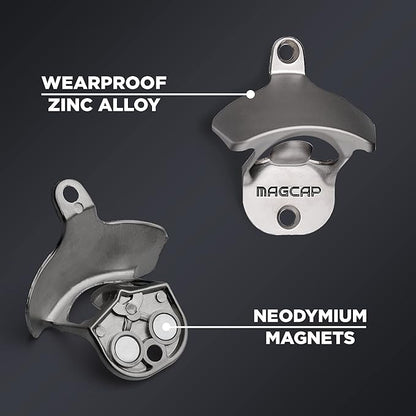 Outdoor Bottle Opener Wall Mounted - Style Magnetic Beer Bottle Opener that Catches Caps - Easy to Install and Incredibly Convenient - Image 3