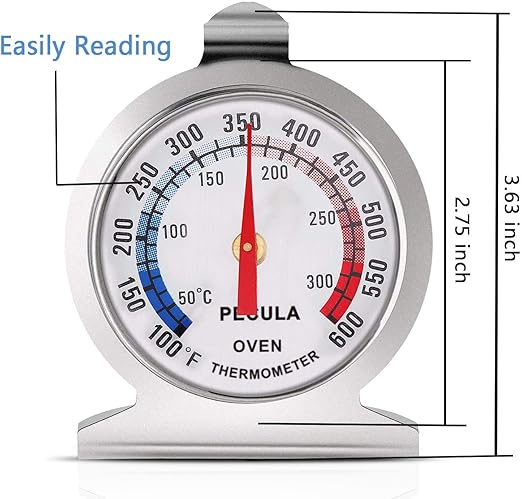 Oven Thermometer 50-300°C/100-600°F, Oven Grill Fry Chef Smoker Thermometer Instant Read Stainless Steel Thermometer Kitchen Cooking Thermometer (3Pack) - Image 2