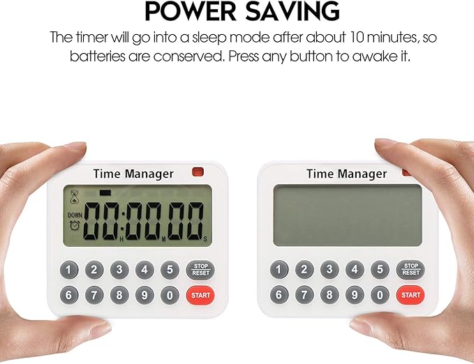 AIMILAR Magnetic Digital Kitchen Timer with Direct Numerical Keypad, Loud Alarm - 99Hr Countdown Count Up Timer for Cooking Baking Classroom, Batteries Included - Image 5