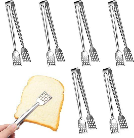 6PCS Small Tongs, Serving Tongs 7Inch Stainless Steel Kitchen Tong Small Serving Utensils Tong by Unknown