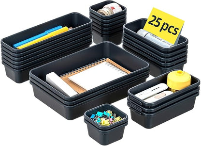 Kutesna 25 PCS Interlocking Desk Drawer Organizer Separator for Office,Bathroom,Kitchen,Makeup,Tool（4 Sizes） - Image 9