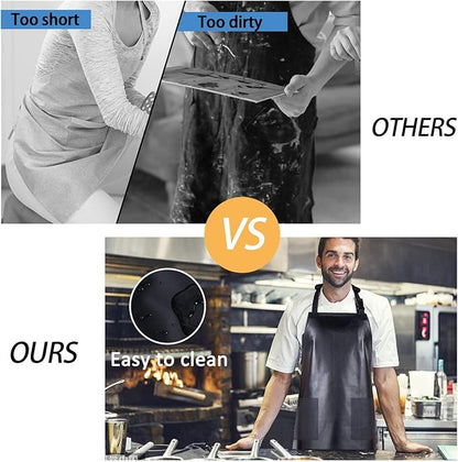 Homsolver 2 Pack Waterproof Rubber Aprons, Heavy Duty Butcher for Men, Chemical Vinyl Plastic Aprons for Dishwashing - Image 6
