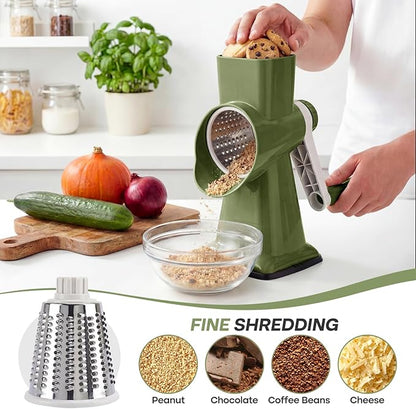 Rotary Cheese Grater,Cheese Shredder Hand Crank, Manual Cheese Grater for Veggies, 3-Blade Grater, Home Kitchen Appliances and Kitchen Gadgets - Image 4
