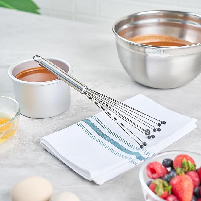 Restaurantware 10.5 in Stainless Steel Ball Whisk with Silicone Tips - 24 Pack - German Standard Sauce & Gravy Whisk, Non-Scratch, Dishwasher Safe - Non-Stick Silicone Ball Whisk for Baking - Image 4