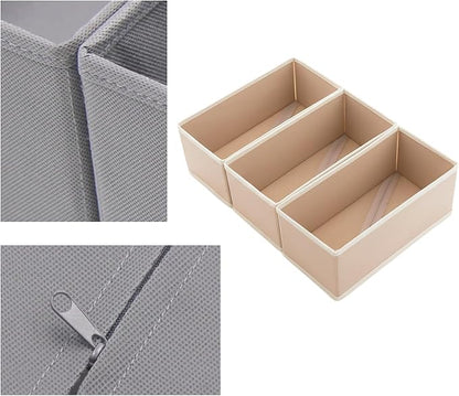 Clothes Drawer Organizer Set (3, Khaki)