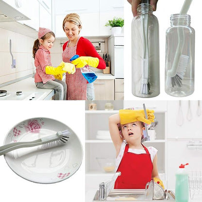 Dish Brush Kitchen Cleaning Brush Bottle Brush Bathroom Scrub Brushes Sink Household Pot Pan Edge Corners Tile Lines Brush with Stiff Bristles - Image 3
