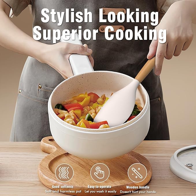 AVGPD Silicone Cooking Utensils Set, Silicone Utensils for Cooking, 446° Heat Resistant Kitchen Utensil Silicone Spatula Sets, Kitchen Gadgets for Non-Stick Cookware BPA FREE (Cream White) - Image 2