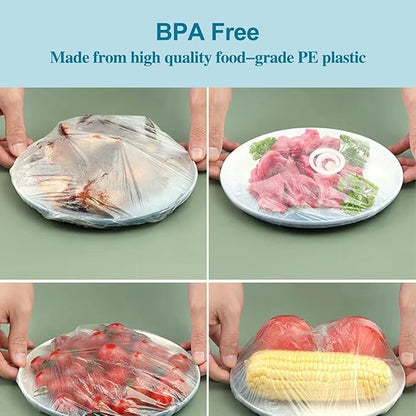 200PCS Reusable Elastic Bowl Covers, Plastic Food Covers with Elastic Edges,Airtight Stretchable Bowl Lids for Refrigerator Storage,Leftovers & Meal Prep,BPA Free,Assorted Sizes - Image 5