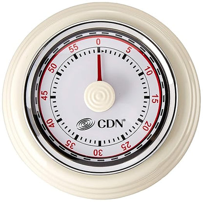 CDN Compact 60 Min Mechanical Timer-White, White